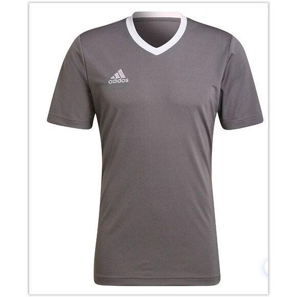 NWT SEALED adidas Entrada 22 Men's SLIM FIT Soccer Jersey HE1574 GRAY, size L - Picture 1 of 6